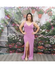 Vestido Largo Petru Azul Klein Drapeado - Invitada Boda