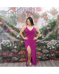 Vestido Largo Petru Azul Klein Drapeado - Invitada Boda