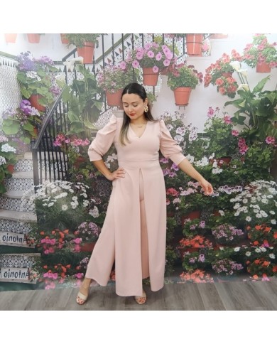 Conjunto Fiesta Jazmín Rosa Palo - Pantalón Palazzo Invitada