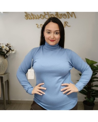 Jersey Básico Cuello Alto Mujer | Punto Manga Larga | Varios Colores