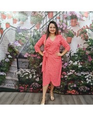 Vestido Carlota Turquesa Cruzado - Invitada Día Manga Francesa