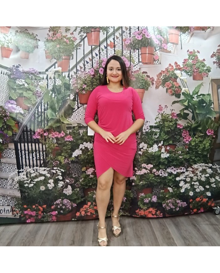 Vestido Corto Silvia Verde Lima Drapeado - Moda Cóctel