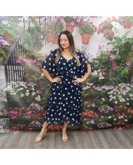 Vestido Midi Delia Topo Lunares Volantes - Estilo Flamenco