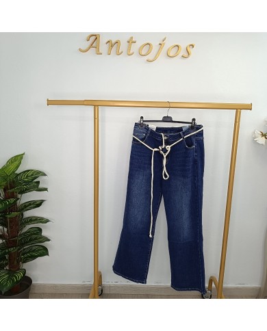 Pantalón Wide Leg Paraguay Denim Azul - Tiro Alto Pantalón Wide Leg Paraguay Denim Azul - Tiro Alto