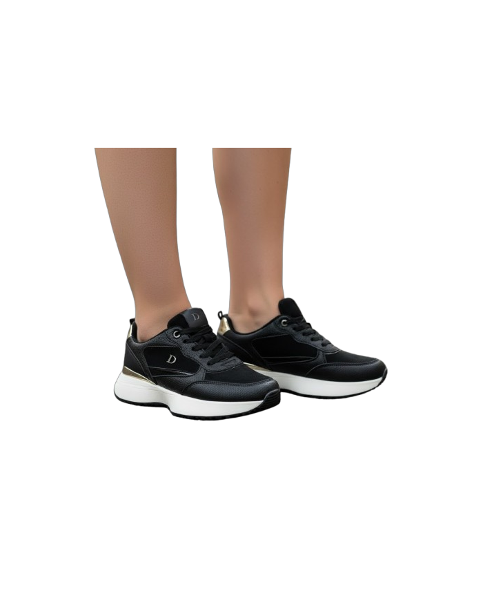 Deportivas Diosa Beige y Oro - Sneakers Plataforma Mujer