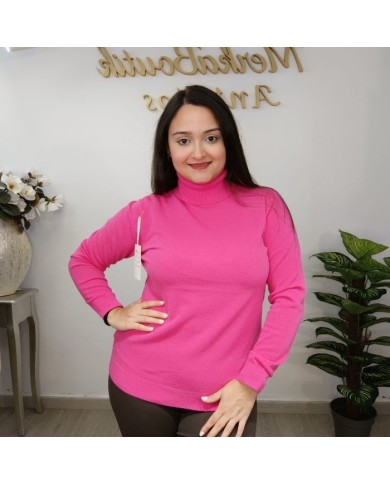 Jersey Básico Cuello Alto Mujer | Punto Manga Larga | Varios Colores