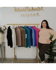 Jersey Básico Cuello Alto Mujer | Punto Manga Larga | Varios Colores