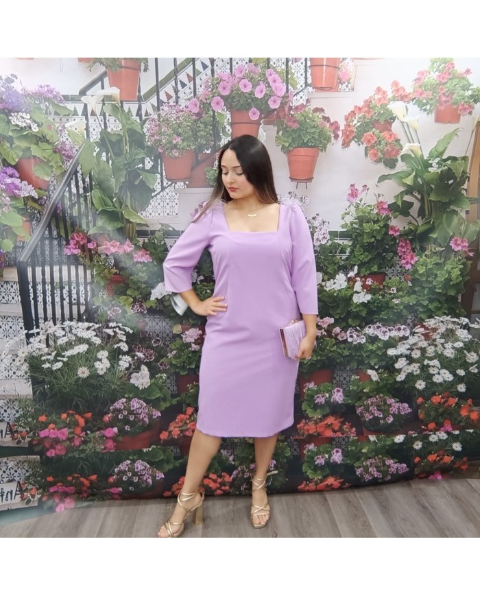 **Vestido Fabiola Fucsia Midi