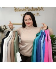 Jersey Básico Cuello Alto Mujer | Punto Manga Larga | Varios Colores