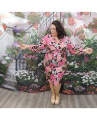 VESTIDO EVENTOS ANDALUCÍA | Floral Oscuro, Drapeado y Manga Larga