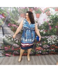 Vestido EVA Abstracto Azul | Cóctel & Fiesta | Estiliza la Figura