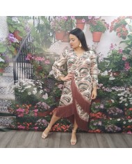 Vestido OURENSE Flecos | Estampado Abstracto | Invitada Boho Chic