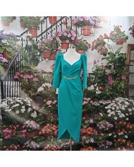 Vestido EMILIA Esmeralda | Escote Corazón & Cadena | Invitada Top