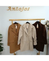 Abrigo BOTONES Pana | Doble Botonadura & Oversize | Crudo/Camel