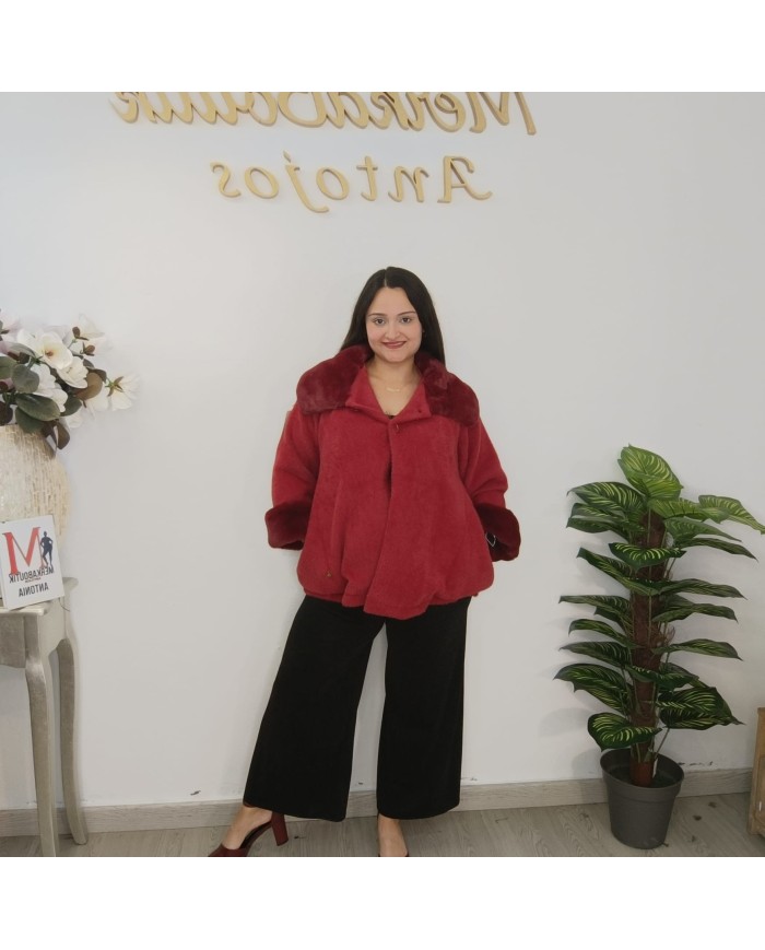 Abrigo GRAZALEMA Pelo Colores | Faux Fur Crudo & Rosa | ¡El más Suave!