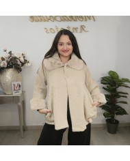 Abrigo GRAZALEMA Pelo Colores | Faux Fur Crudo & Rosa | ¡El más Suave!