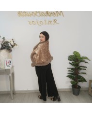 Capa LENTEJUELA y Pelo | Dorado/Nude | Fiesta & Gala