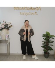 Chaqueta MADRID Ante y Borreguito | Estilo Biker | Cazadora Shearling