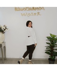 Camisa Básica Blanca Oversize Algodón | Blusa Larga Holgada Mujer | MerkaBoutik