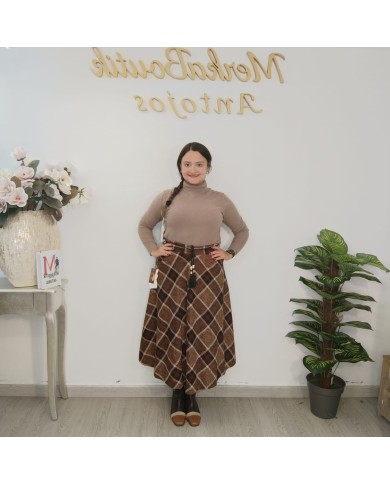 Falda Cuadro Bolsillo Lana | Falda Corta Tweed Invierno | Antojos