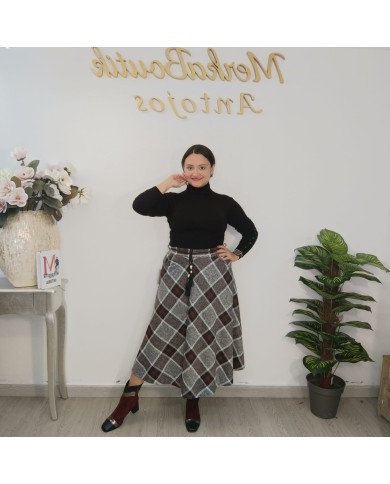Falda Cuadro Bolsillo Lana | Falda Corta Tweed Invierno | Antojos