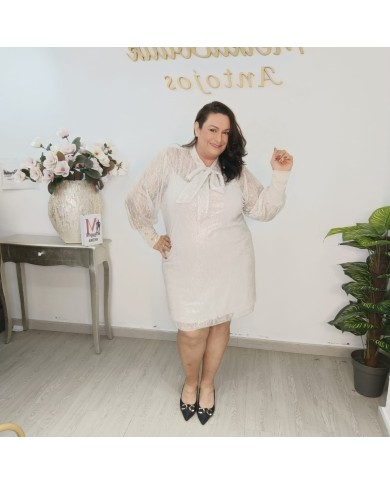 Vestido Encaje Velázquez | Mini Vestido Lazo Elegante | Antojos