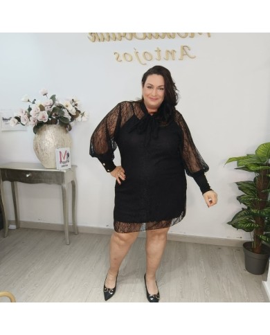 Vestido Encaje Velázquez | Mini Vestido Lazo Elegante | Antojos