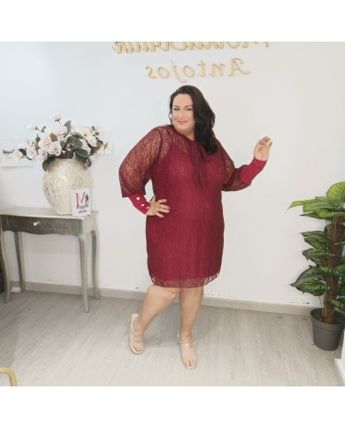 Vestido Encaje Velázquez | Mini Vestido Lazo Elegante | Antojos