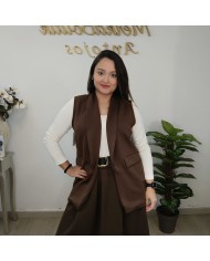 Chaleco LOURDES Pelo Sintético | Capucha & Cremallera | Camel, Negro