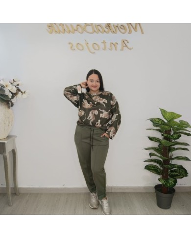 Conjunto Chándal Animal Print Mujer | Jogger y Sudadera Satinada | Varios Colores