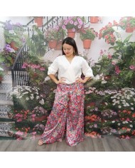 PANTALÓN ANGELINA | Palazzo Estampado Floral Multicolor