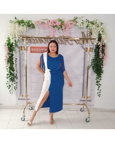 Vestido Villalobos Bicolor con Abertura | Moda y Eventos