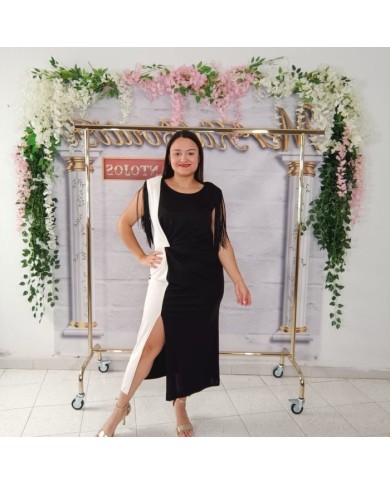 Vestido Villalobos Bicolor con Abertura | Moda y Eventos
