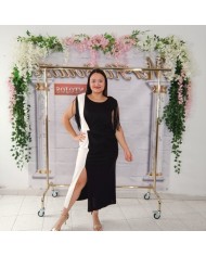 Vestido Villalobos Bicolor con Abertura | Moda y Eventos