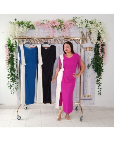 Vestido Villalobos Bicolor con Abertura | Moda y Eventos