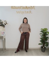 PANTALÓN MIKA | Palazzo de Invierno Estampado Rombos/Cuadros