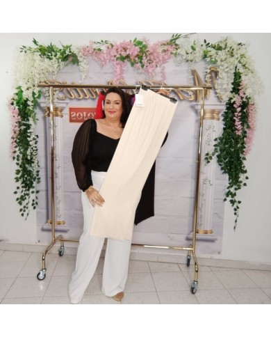 Pantalón Miguelina Ancho Tiro Alto | Palazzo Cómodo Elástico