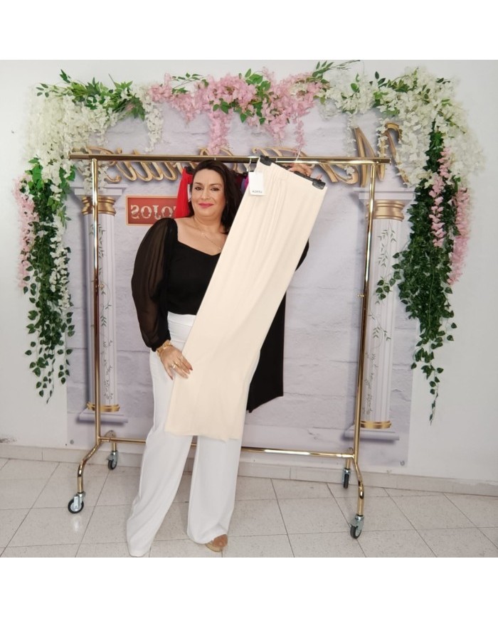 Pantalón Miguelina Ancho Tiro Alto | Palazzo Cómodo Elástico