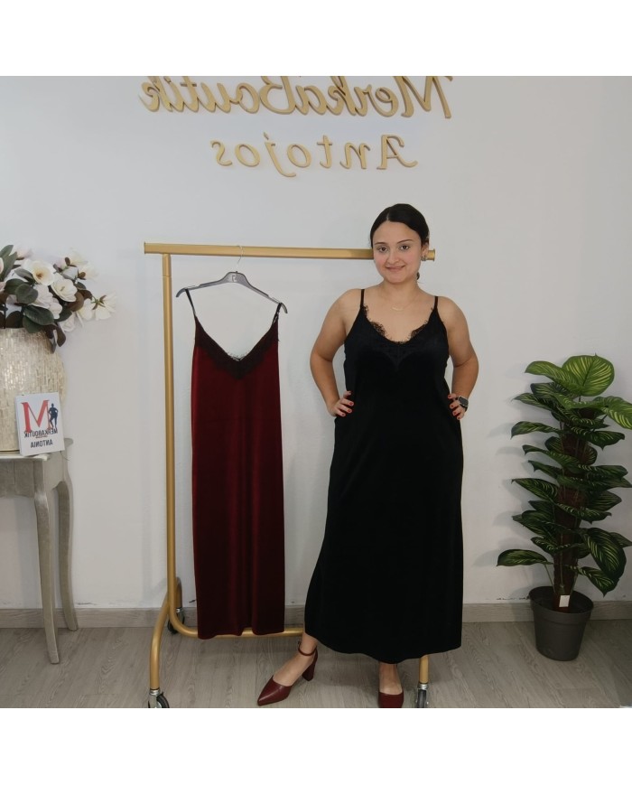 VESTIDO LENCERO TERCIOPELO vista 3