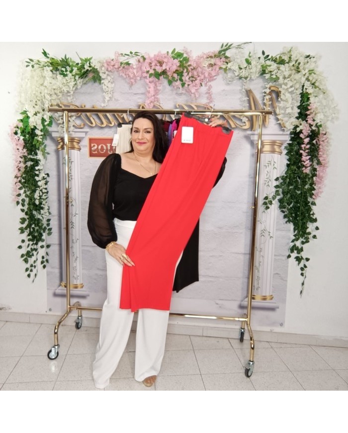 Pantalón Miguelina Ancho Tiro Alto | Palazzo Cómodo Elástico