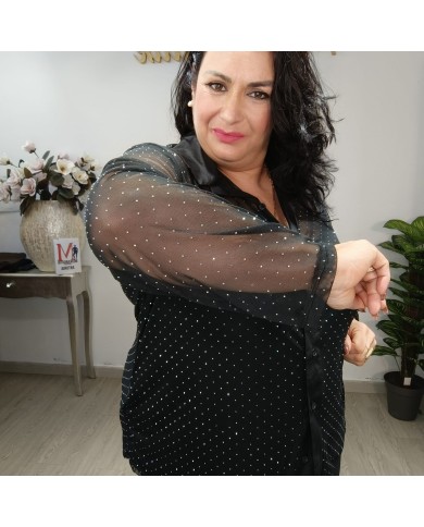 CAMISA TRANSPARENTE BRILLO vista 2