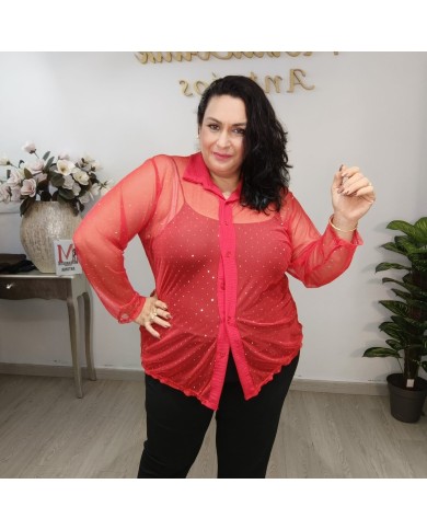 CAMISA TRANSPARENTE BRILLO vista 3