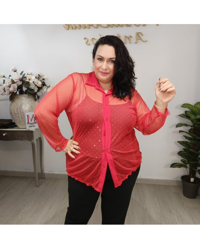 CAMISA TRANSPARENTE BRILLO vista 3