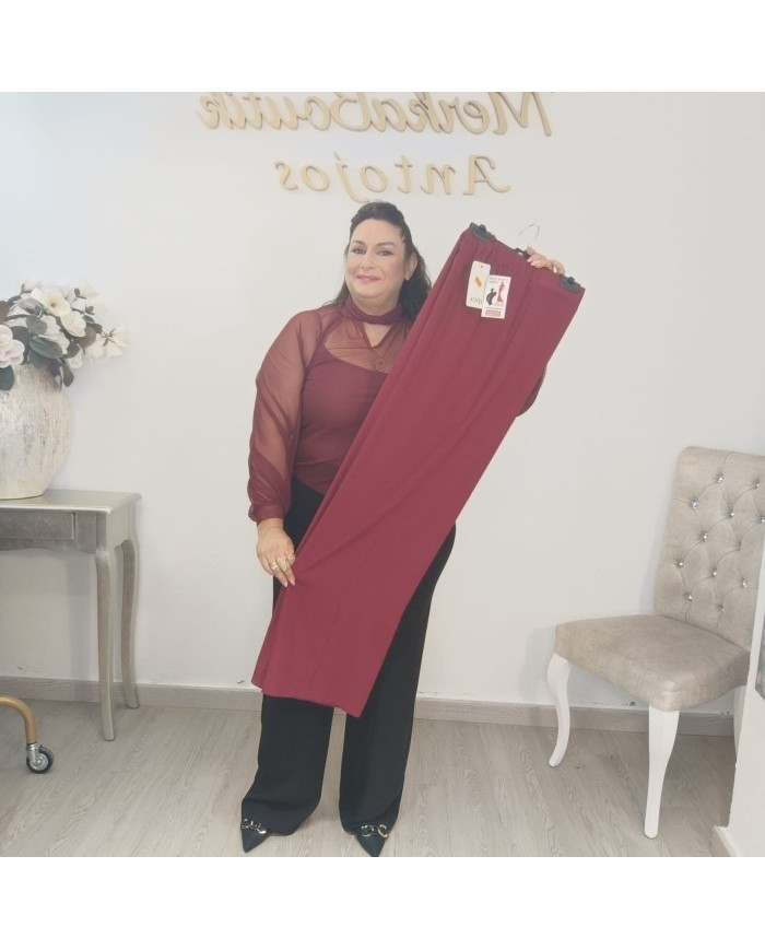 Pantalón Miguelina Ancho Tiro Alto | Palazzo Cómodo Elástico