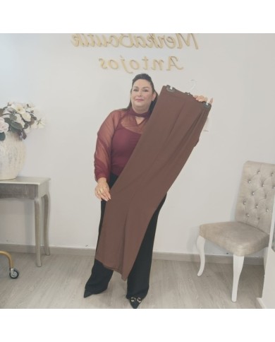 Pantalón Miguelina Ancho Tiro Alto | Palazzo Cómodo Elástico