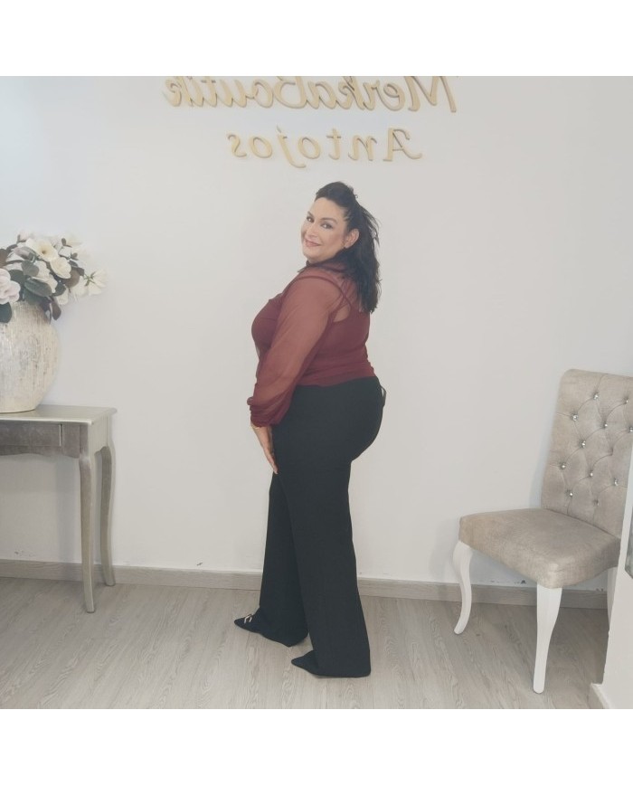 Pantalón Miguelina Ancho Tiro Alto | Palazzo Cómodo Elástico