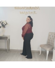 Pantalón Miguelina Ancho Tiro Alto | Palazzo Cómodo Elástico