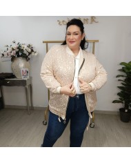 Bomber Lentejuelas Oversize - Chaqueta Fiesta Brillo Dorado