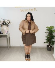 Chaqueta Bomber Polipiel | Oversize y Cuello Camisero | Antojos
