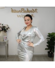 CONJUNTO MONICA | Top y Falda Brillo Metálico Fiesta Nochevieja